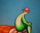 Una giornata al mare, Pastelli a olio su carta 57x77