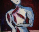 Uomo con ferite, Pastelli a olio  24x33