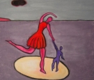 Danzanti 2, olio su tela, cm 50x50