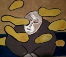 Sognatore di nuvole, pastelli a olio su carta, cm 80x70