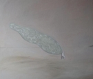 Angelo del silenzio, pastelli a olio su tela, cm 100x100