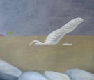 Angelo nuotatore, olio su tela, cm 100x70