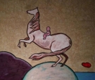 Putto napoleonico, pastelli a olio su tela, cm 70x70